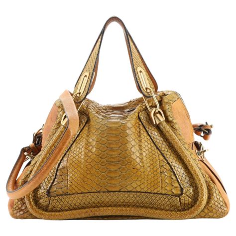 Chloe Paraty Top Handle Bag Python Medium .